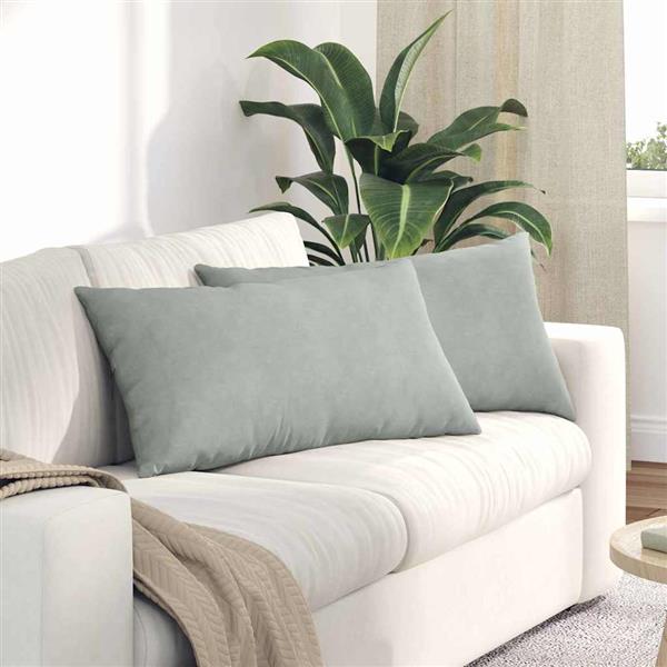 Grote foto vidaxl sofa kussens 2 pcs lichtgrijs 80 x 40 cm katoen stof huis en inrichting woningdecoratie