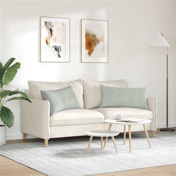 Grote foto vidaxl sofa kussens 2 pcs lichtgrijs 80 x 40 cm katoen stof huis en inrichting woningdecoratie