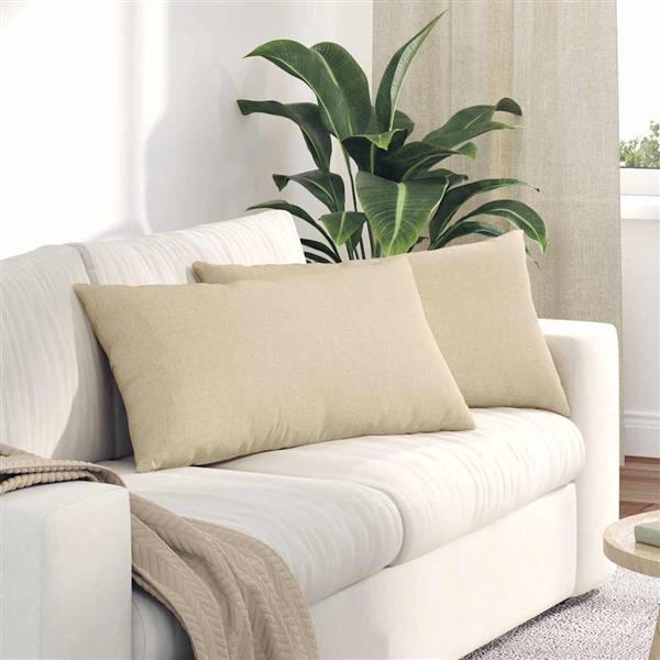Grote foto vidaxl sofa kussens 2 pcs cr me 80 x 40 cm stof huis en inrichting woningdecoratie