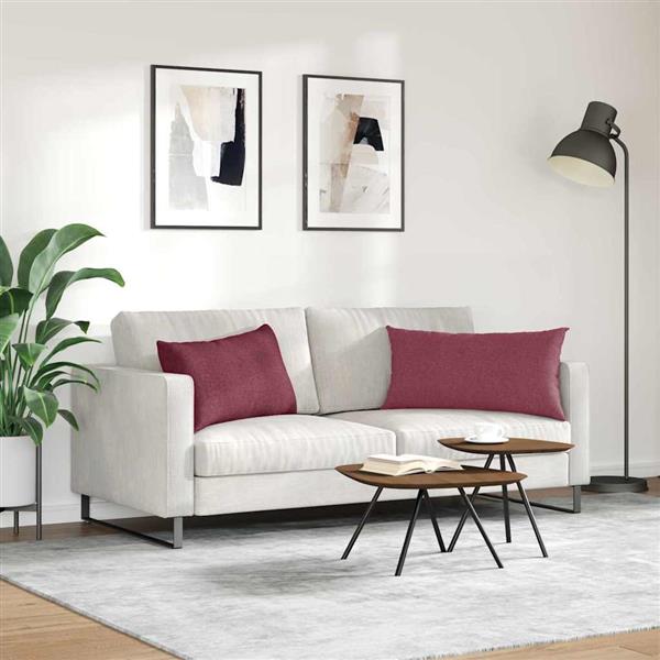 Grote foto vidaxl sofa kussens 2 pcs wijnrood 80 x 40 cm stof huis en inrichting woningdecoratie