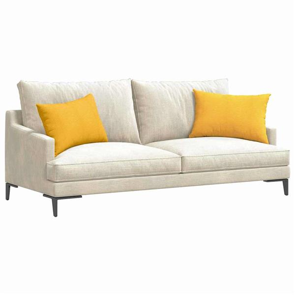 Grote foto vidaxl sofa kussens 2 pcs lichtgeel 60 x 40 cm katoen stof huis en inrichting woningdecoratie