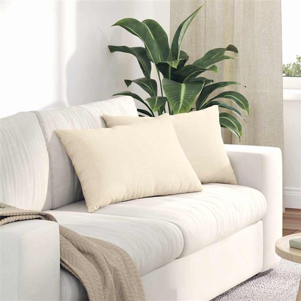 Grote foto vidaxl sofa kussens 2 pcs cr me 60 x 40 cm katoen stof huis en inrichting woningdecoratie