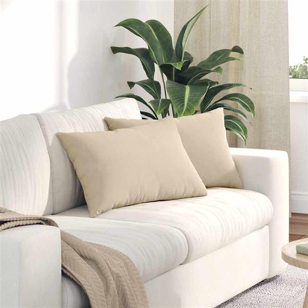 Grote foto vidaxl sofa kussens 2 pcs cr me 60 x 40 cm stof huis en inrichting woningdecoratie