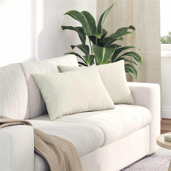 Grote foto vidaxl sofa kussens 2 pcs cr me 60 x 40 cm katoen stof huis en inrichting woningdecoratie