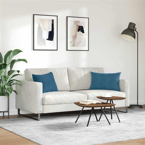 Grote foto vidaxl sofa kussens 2 pcs blauw 60 x 40 cm katoen stof huis en inrichting woningdecoratie