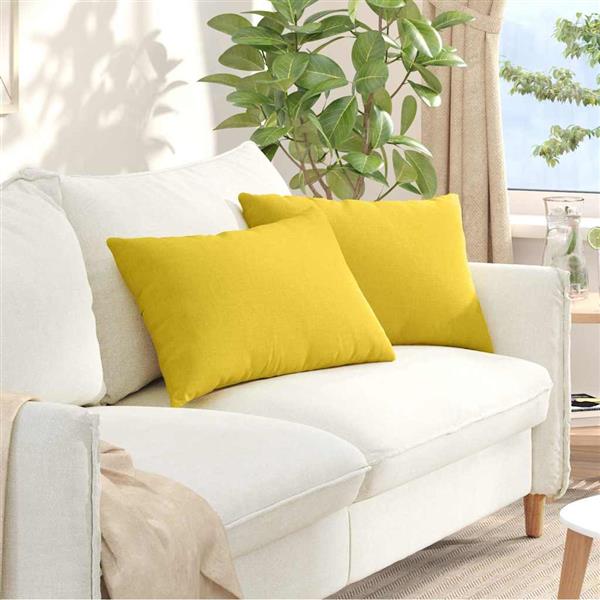 Grote foto vidaxl sofa kussens 2 pcs lichtgeel 60 x 40 cm stof huis en inrichting woningdecoratie