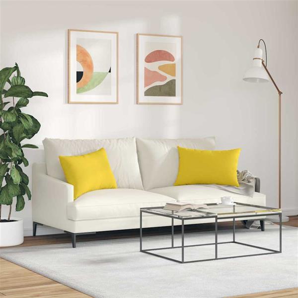 Grote foto vidaxl sofa kussens 2 pcs lichtgeel 60 x 40 cm stof huis en inrichting woningdecoratie