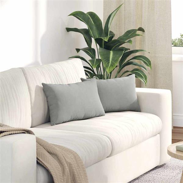 Grote foto vidaxl sofa kussens 2 pcs lichtgrijs 50 x 30 cm stof huis en inrichting woningdecoratie