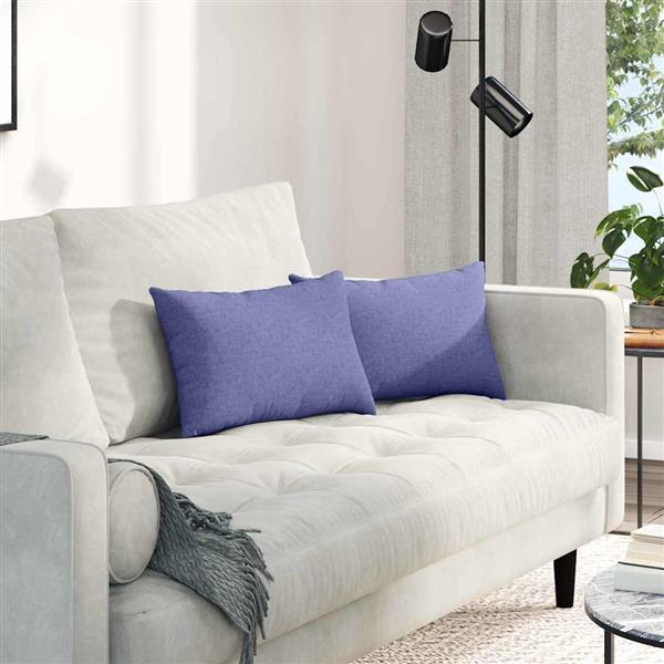 Grote foto vidaxl sofa kussens 2 pcs jeans blauw 50 x 30 cm stof huis en inrichting woningdecoratie