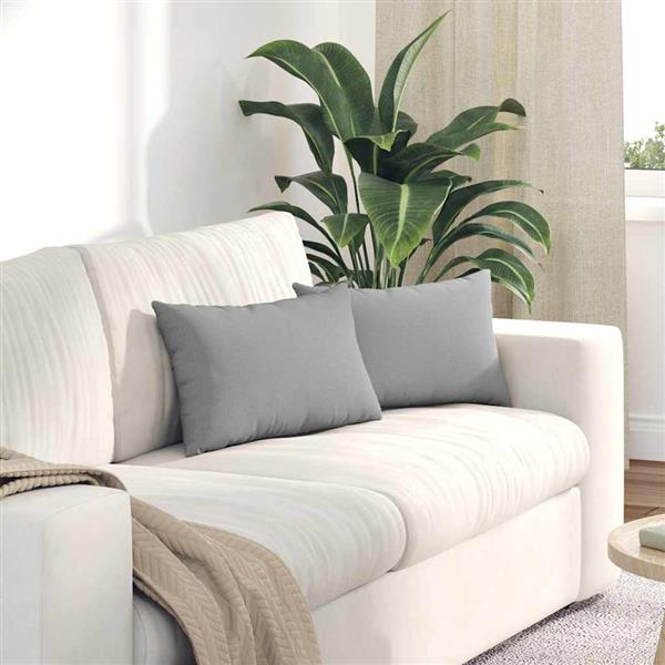 Grote foto vidaxl sofa kussens 2 pcs grijs 50 x 30 cm stof huis en inrichting woningdecoratie