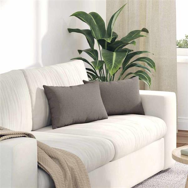 Grote foto vidaxl sofa kussens 2 pcs taupe 50 x 30 cm stof huis en inrichting woningdecoratie
