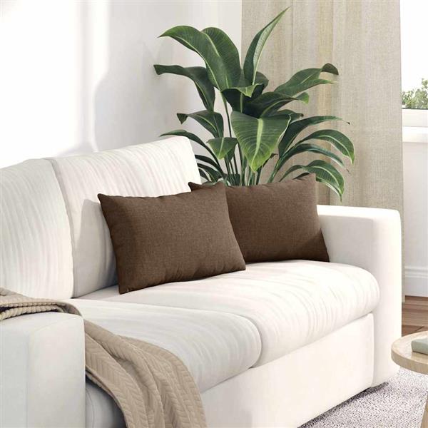 Grote foto vidaxl sofa kussens 2 pcs bruin 50 x 30 cm stof huis en inrichting woningdecoratie