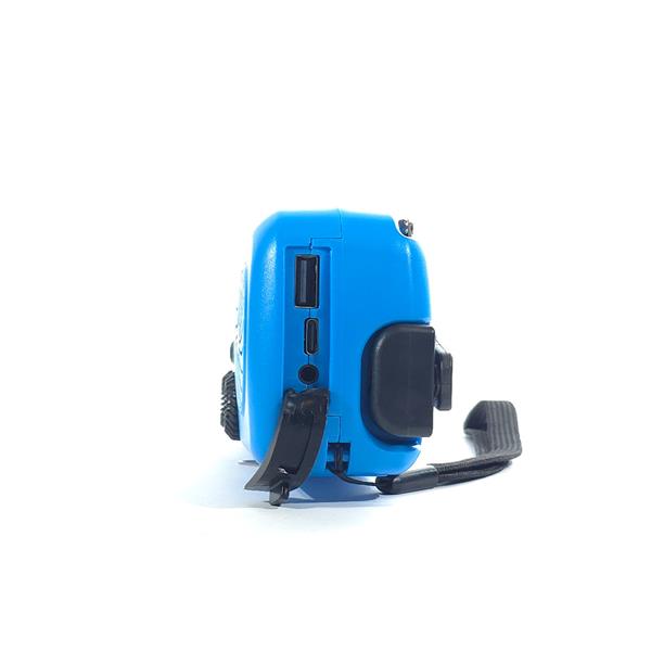 Grote foto slimlogy r3 mini 2000 mah noodradio nood zaklamp laadbaar met crank blauw telecommunicatie batterijen en accu