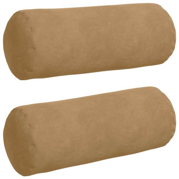 Grote foto vidaxl bolster kussens 2 pcs bruin 15 x 40 cm katoen stof huis en inrichting woningdecoratie