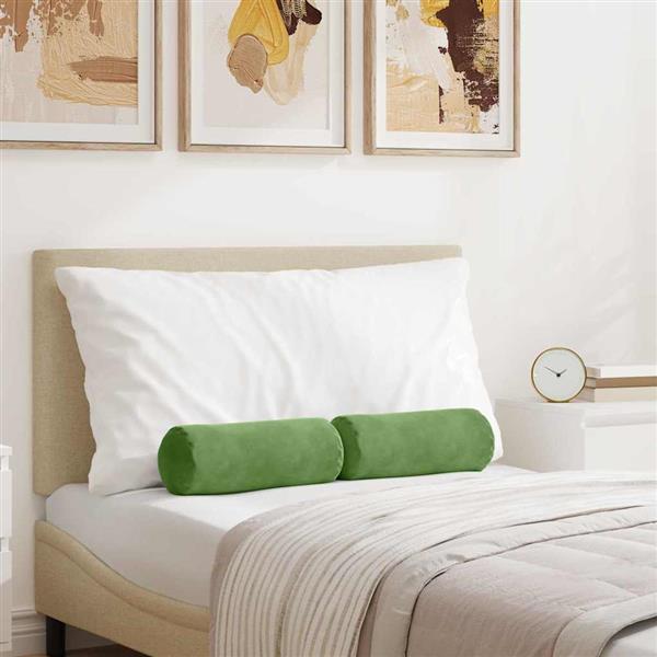 Grote foto vidaxl bolster kussens 2 pcs lichtgroen 15 x 40 cm katoen stof huis en inrichting woningdecoratie