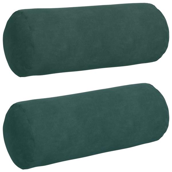 Grote foto vidaxl bolster kussens 2 pcs donkergroen 15 x 40 cm katoen stof huis en inrichting woningdecoratie
