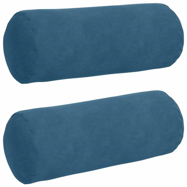 Grote foto vidaxl bolster kussens 2 pcs blauw 15 x 40 cm katoen stof huis en inrichting woningdecoratie
