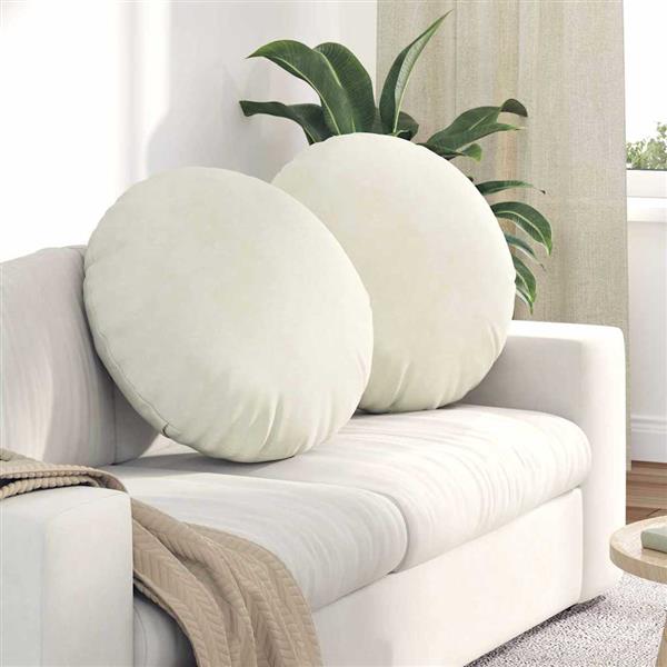 Grote foto vidaxl zitkussens 2 pcs cr me 40 x 13 cm fluweel huis en inrichting woningdecoratie