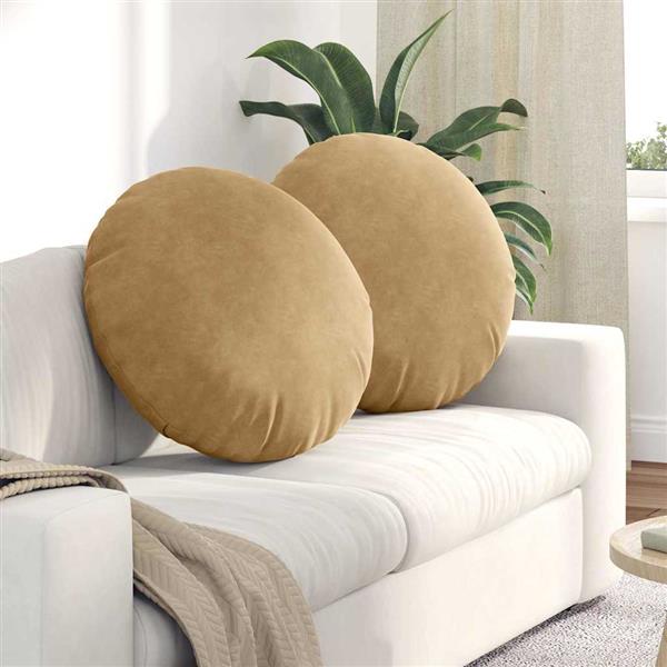 Grote foto vidaxl zitkussens 2 pcs bruin 40 x 13 cm fluweel huis en inrichting woningdecoratie