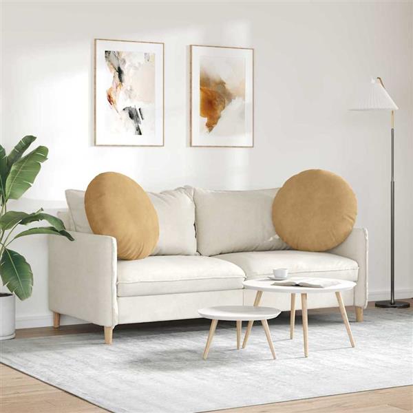 Grote foto vidaxl zitkussens 2 pcs bruin 40 x 13 cm fluweel huis en inrichting woningdecoratie