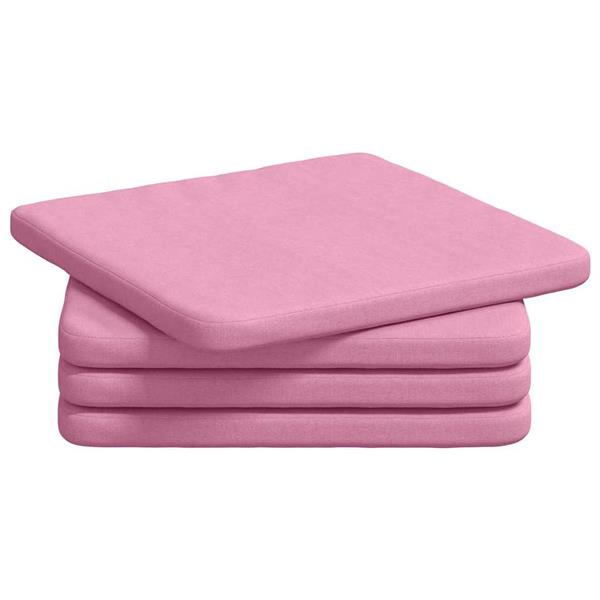 Grote foto vidaxl zitkussens 4 pcs roze 40 x 40 x 3 cm stof huis en inrichting woningdecoratie