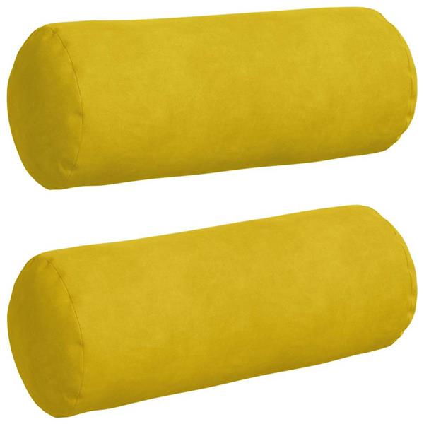 Grote foto vidaxl bolster kussens 2 pcs geel 15 x 40 cm katoen stof huis en inrichting woningdecoratie