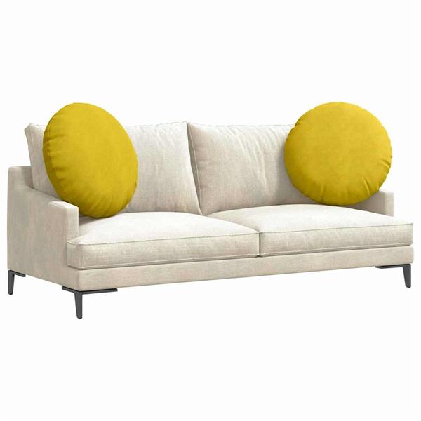 Grote foto vidaxl zitkussens 2 pcs geel 40 x 13 cm fluweel huis en inrichting woningdecoratie
