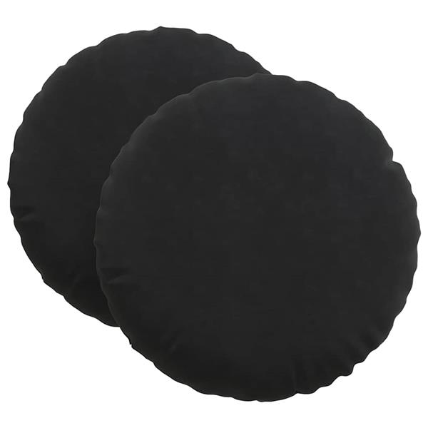 Grote foto vidaxl zitkussens 2 pcs zwart 40 x 13 cm fluweel huis en inrichting woningdecoratie