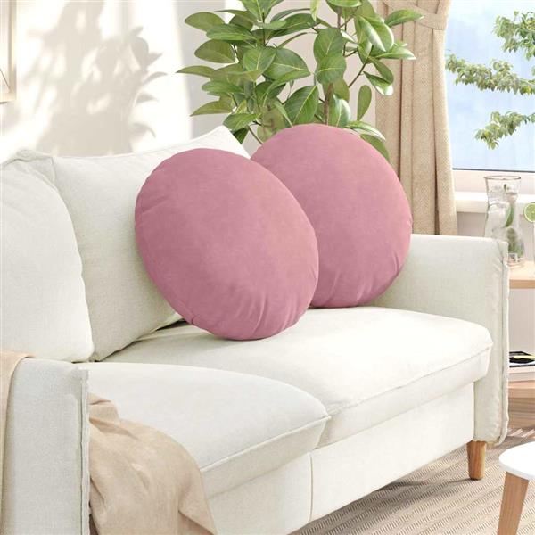 Grote foto vidaxl zitkussens 2 pcs roze 40 x 13 cm fluweel huis en inrichting woningdecoratie