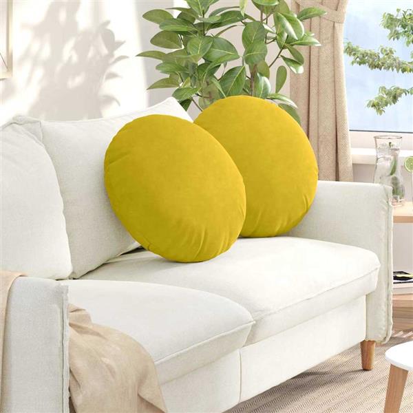 Grote foto vidaxl zitkussens 2 pcs geel 40 x 13 cm fluweel huis en inrichting woningdecoratie