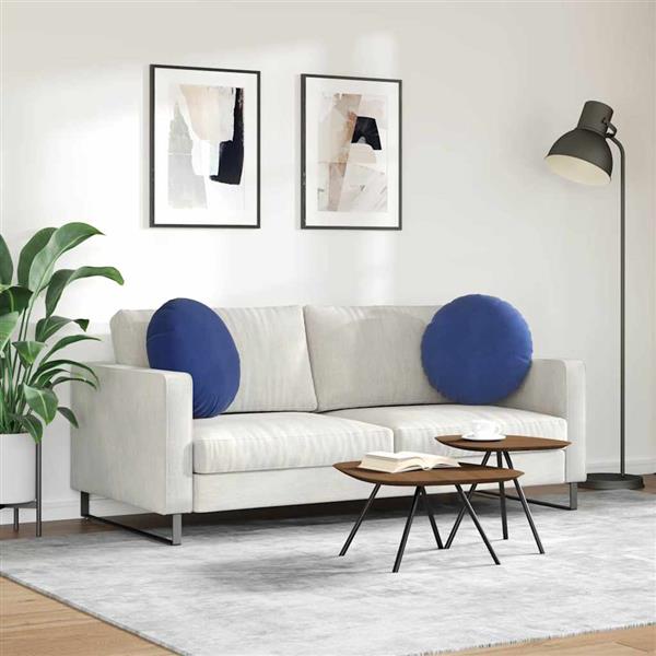 Grote foto vidaxl zitkussens 2 pcs politieblauw 40 x 13 cm fluweel huis en inrichting woningdecoratie