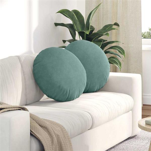 Grote foto vidaxl zitkussens 2 pcs zeegroen 40 x 13 cm fluweel huis en inrichting woningdecoratie