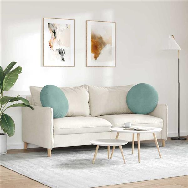 Grote foto vidaxl zitkussens 2 pcs zeegroen 40 x 13 cm fluweel huis en inrichting woningdecoratie