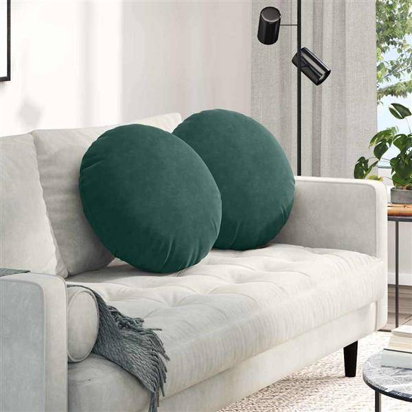 Grote foto vidaxl zitkussens 2 pcs donkergroen 40 x 13 cm fluweel huis en inrichting woningdecoratie
