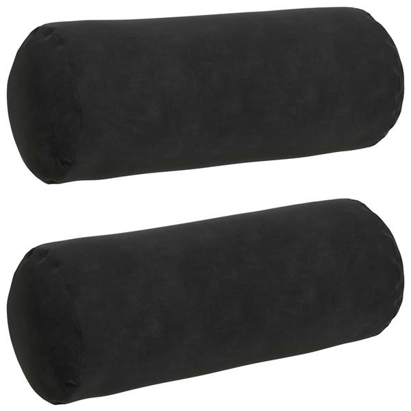 Grote foto vidaxl bolster kussens 2 pcs zwart 15 x 40 cm katoen stof huis en inrichting woningdecoratie