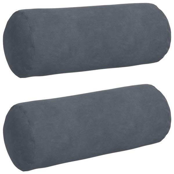 Grote foto vidaxl bolster kussens 2 pcs donkergrijs 15 x 40 cm katoen stof huis en inrichting woningdecoratie