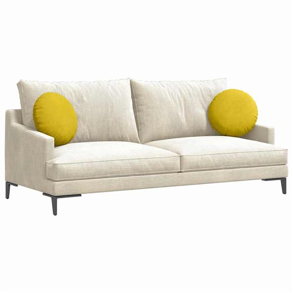 Grote foto vidaxl zitkussens 2 pcs geel 40 x 13 cm fluweel huis en inrichting woningdecoratie