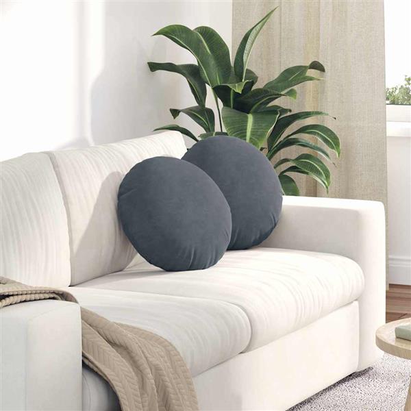 Grote foto vidaxl zitkussens 2 pcs donkergrijs 40 x 13 cm fluweel huis en inrichting woningdecoratie