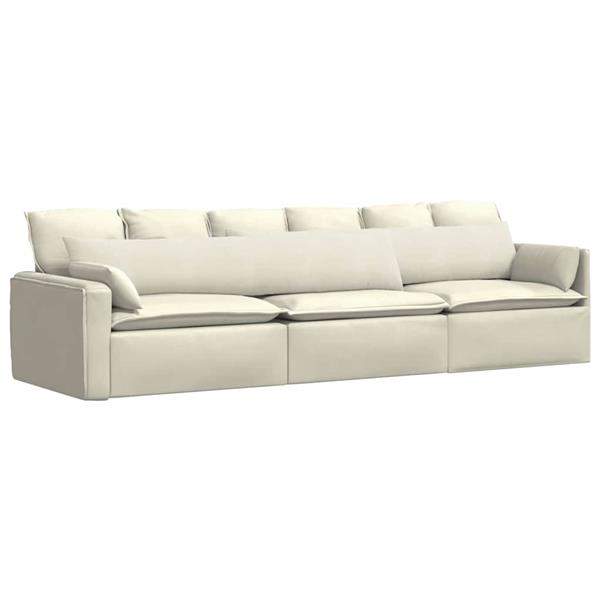 Grote foto vidaxl sofa kussens 2 pcs cr me 200 x 40 cm katoen stof huis en inrichting woningdecoratie