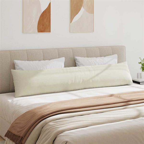 Grote foto vidaxl sofa kussens 2 pcs cr me 200 x 40 cm katoen stof huis en inrichting woningdecoratie