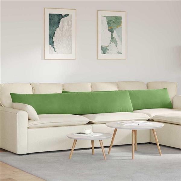 Grote foto vidaxl sofa kussens 2 pcs lichtgroen 200 x 40 cm katoen stof huis en inrichting woningdecoratie