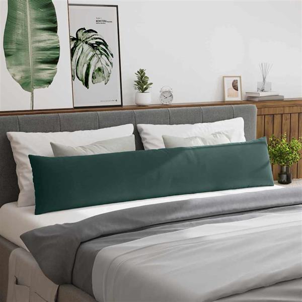 Grote foto vidaxl sofa kussens 2 pcs donkergroen 200 x 40 cm katoen stof huis en inrichting woningdecoratie
