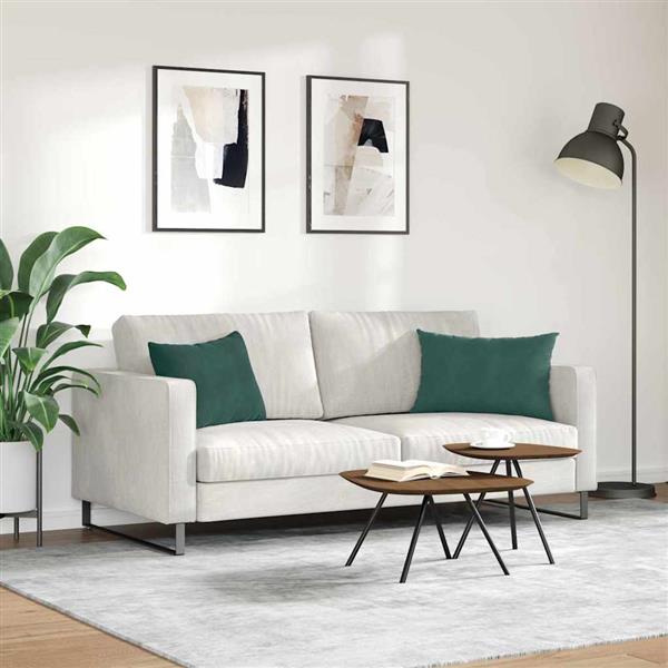Grote foto vidaxl sofa kussens 2 pcs donkergroen 60 x 40 cm katoen stof huis en inrichting woningdecoratie