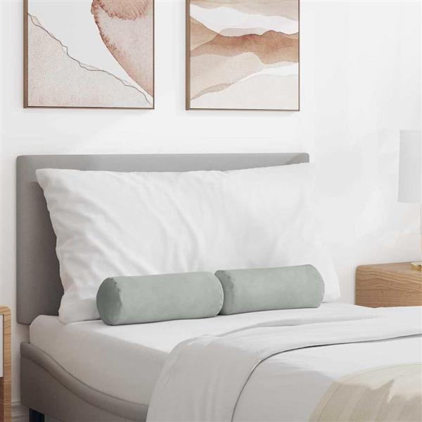 Grote foto vidaxl bolster kussens 2 pcs lichtgrijs 15 x 40 cm katoen stof huis en inrichting woningdecoratie