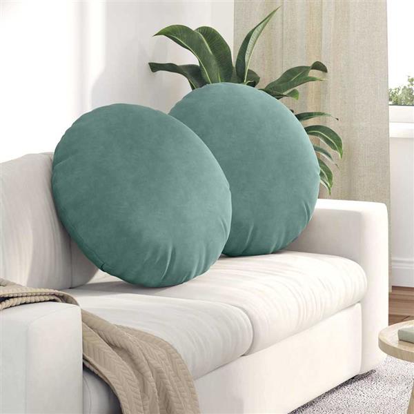 Grote foto vidaxl zitkussens 2 pcs zeegroen 40 x 13 cm fluweel huis en inrichting woningdecoratie
