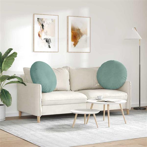 Grote foto vidaxl zitkussens 2 pcs zeegroen 40 x 13 cm fluweel huis en inrichting woningdecoratie