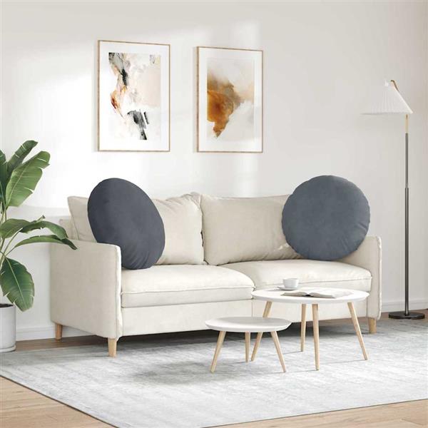 Grote foto vidaxl zitkussens 2 pcs donkergrijs 40 x 13 cm fluweel huis en inrichting woningdecoratie