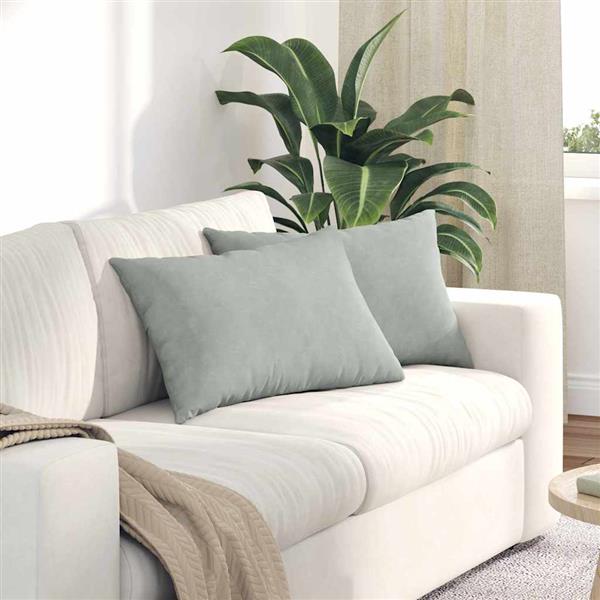 Grote foto vidaxl sofa kussens 2 pcs lichtgrijs 60 x 40 cm katoen stof huis en inrichting woningdecoratie