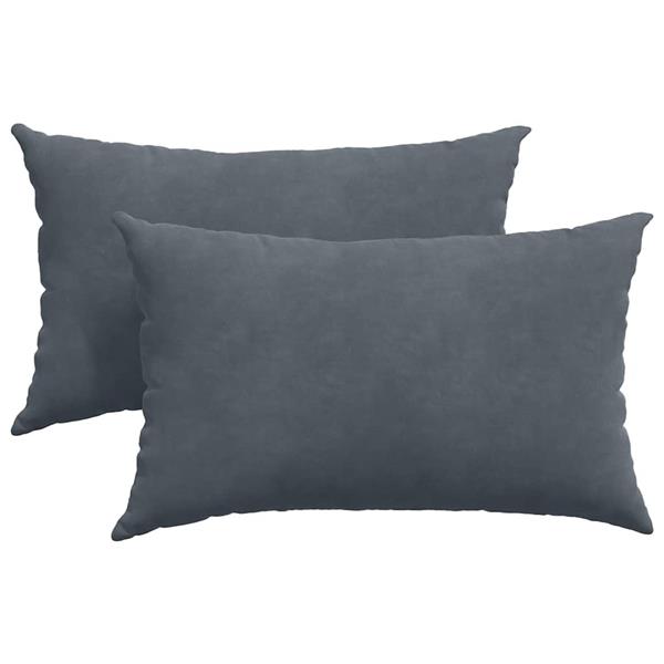 Grote foto vidaxl sofa kussens 2 pcs donkergrijs 50 x 30 cm katoen stof huis en inrichting woningdecoratie
