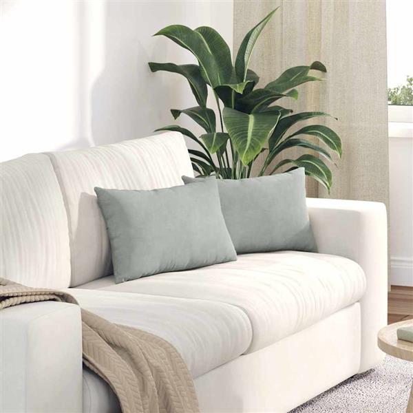 Grote foto vidaxl sofa kussens 2 pcs lichtgrijs 50 x 30 cm katoen stof huis en inrichting woningdecoratie